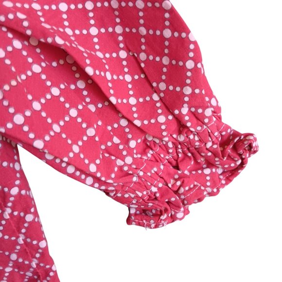 Girls 5 Vintage Top 1950's Red/White Polka Dot Peter Pan Collar Handmade 1OF1 - Picture 3 of 5